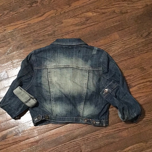 Dollhouse Brand Distressed Classic Denim Jean Jacket Size Small EUC Juniors - Picture 2 of 3
